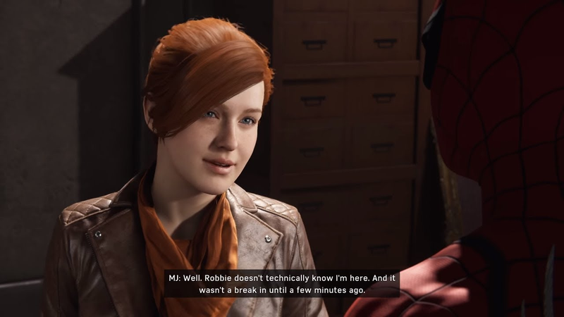 MJ explaining what she’s doing in Wilson Fisk’s private gallery during a break-in.